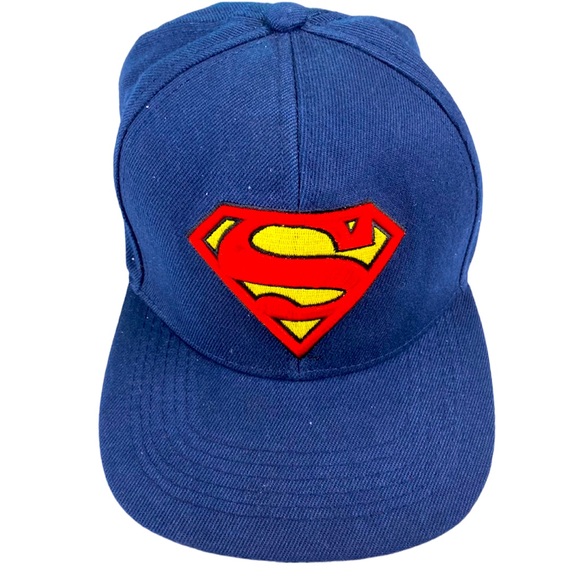 DC Comics Men’s Hat Superman Logo Blue Snapback Wool Blend One Size Baseball Cap - Picture 1 of 10